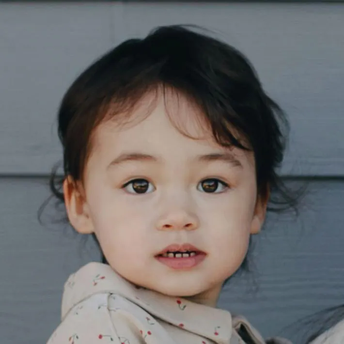 Frontal faces of the three subjects in the photo, so the reader can judge identity