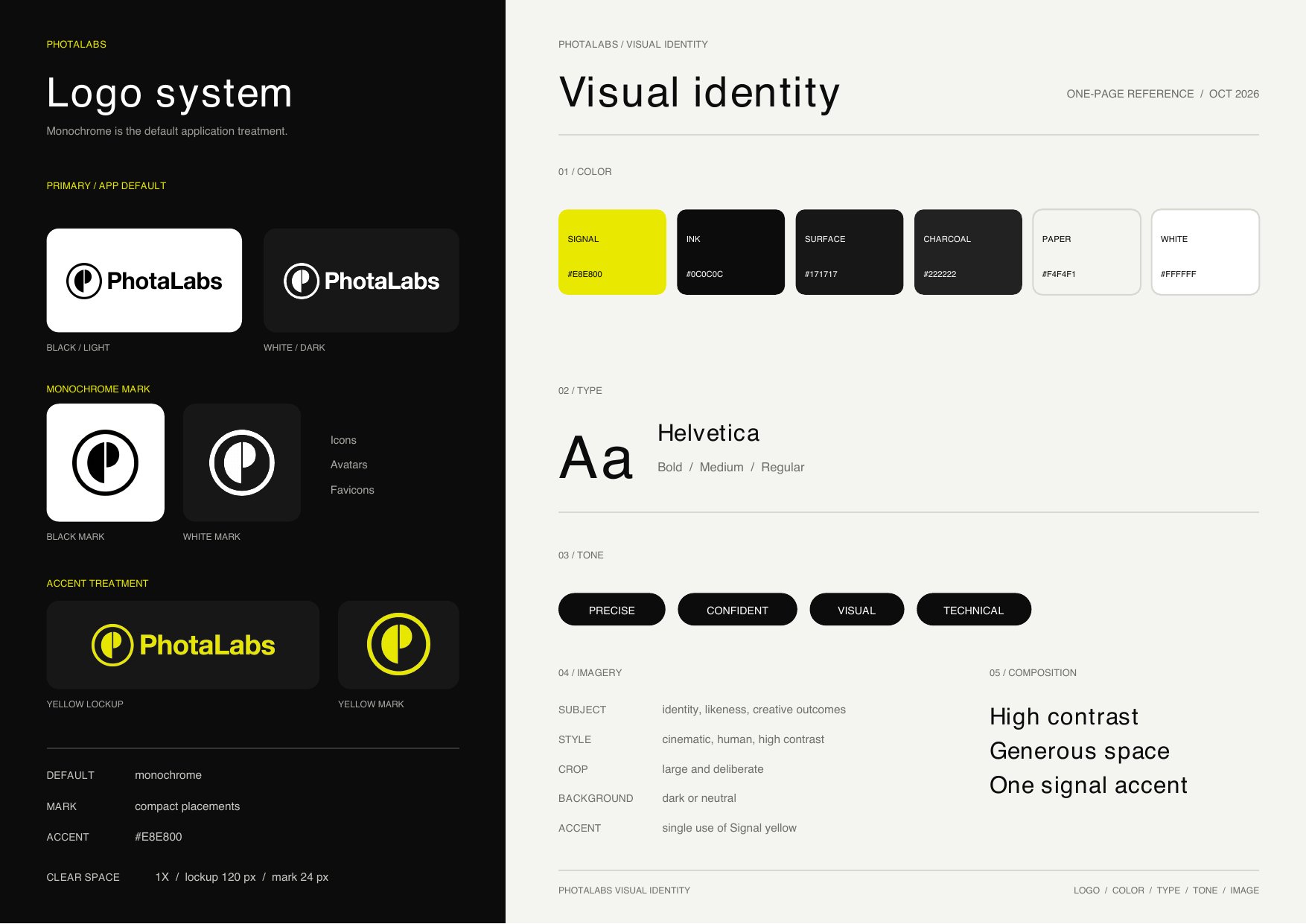 Visual identity one-pager
