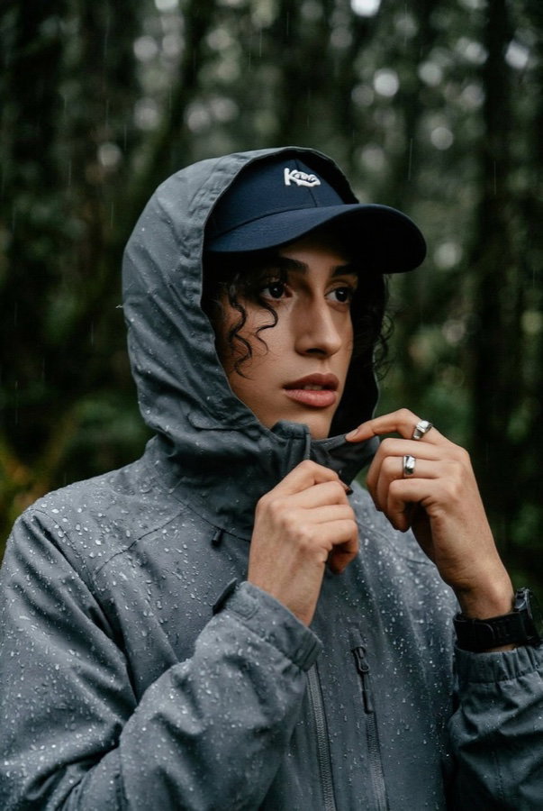 @tiana in the jacket, on the trail