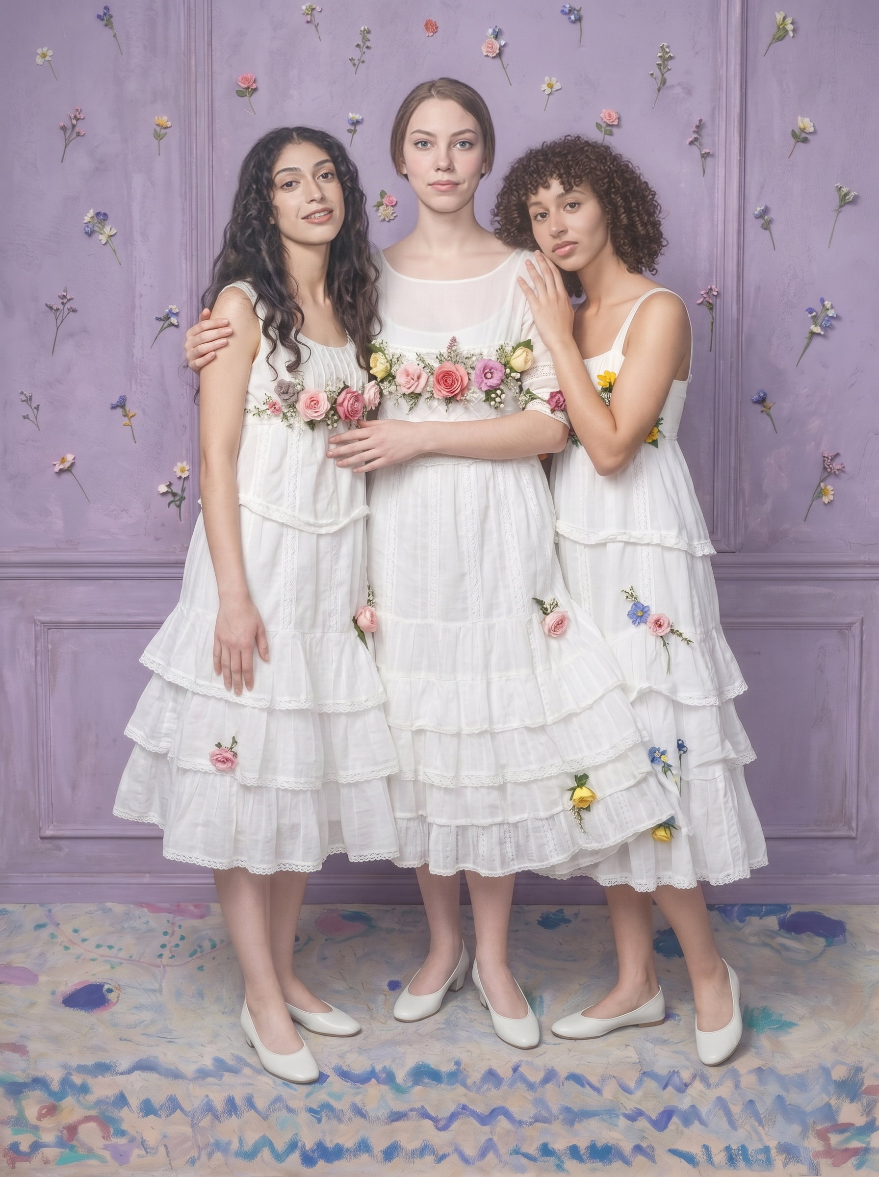 AI-generated group portrait of three friends