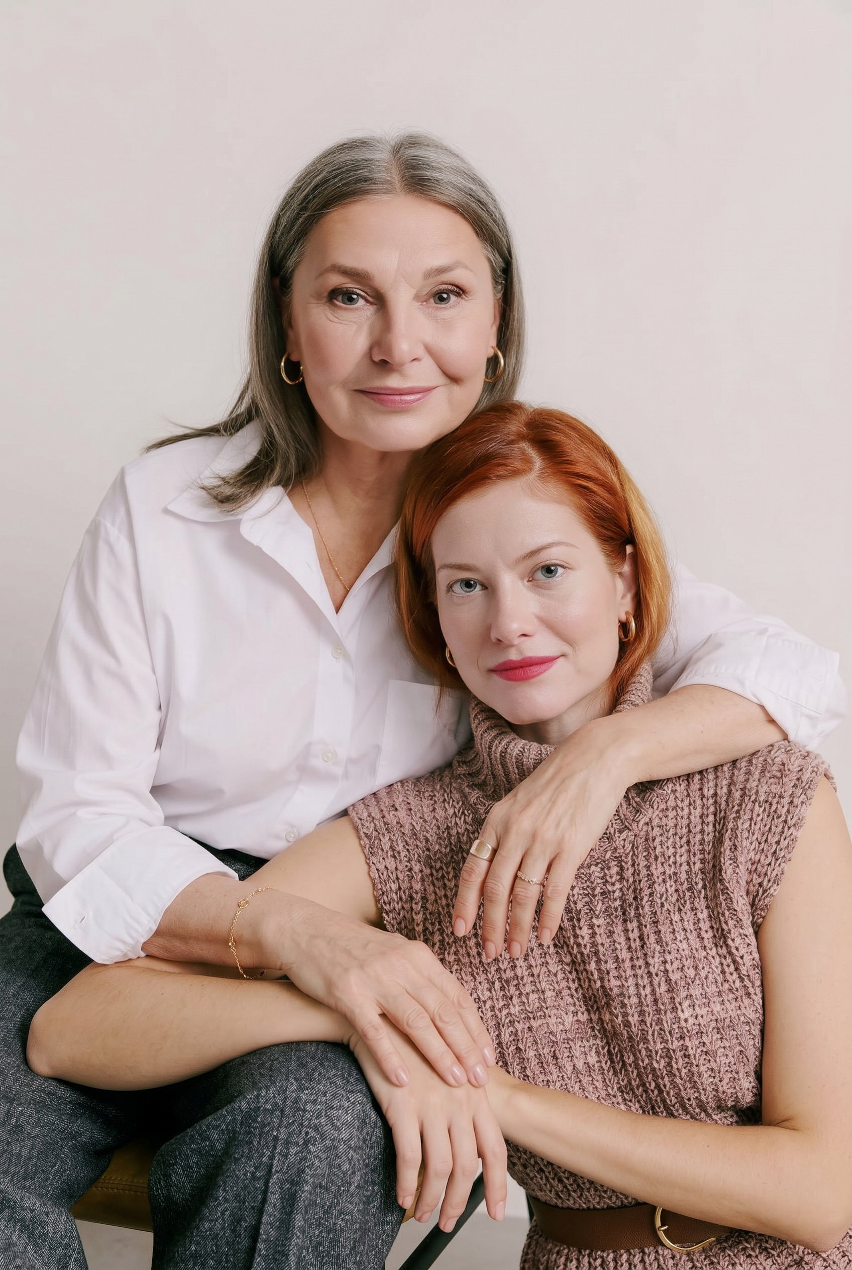 AI-generated portrait of a mother and daughter
