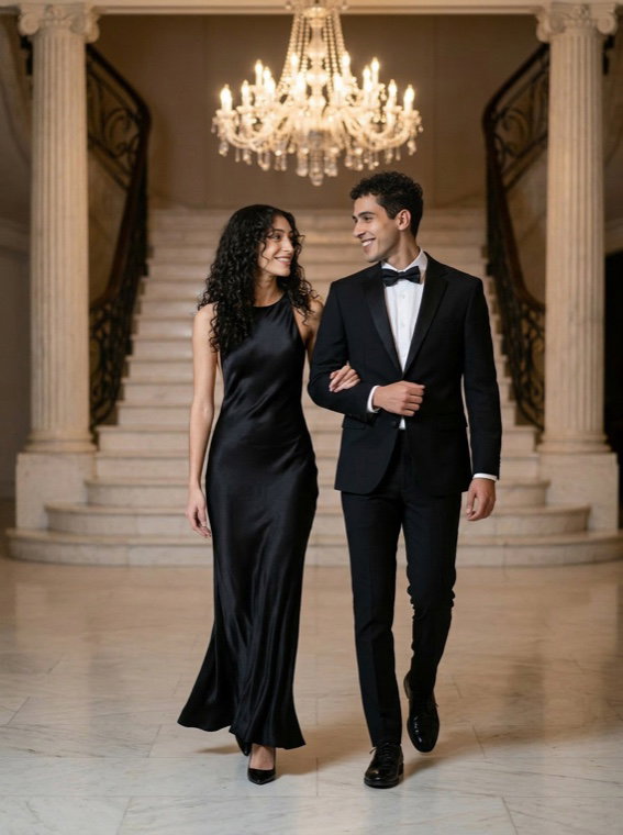 Start keyframe — couple in a hall