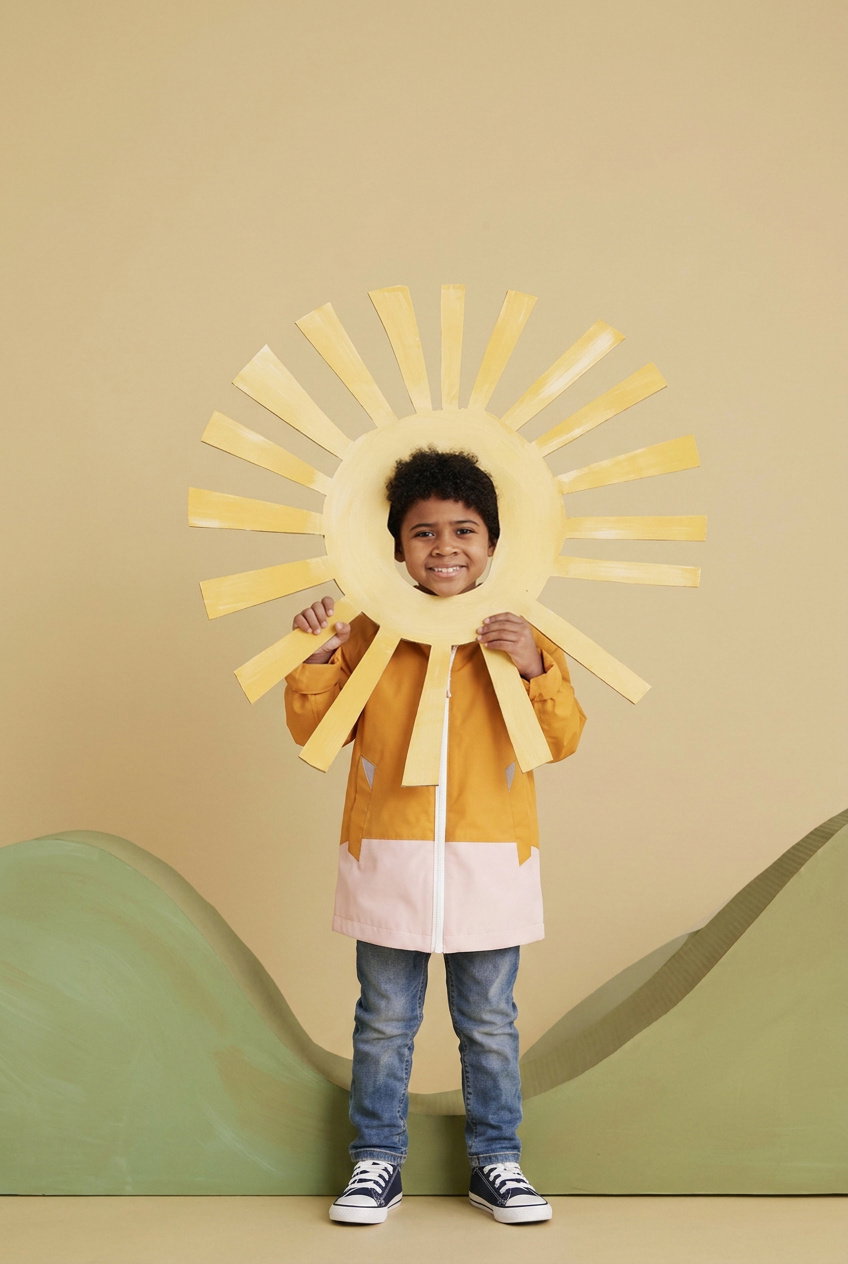 Noah in a paper sun costume